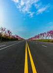 伸向远方的宽阔公路