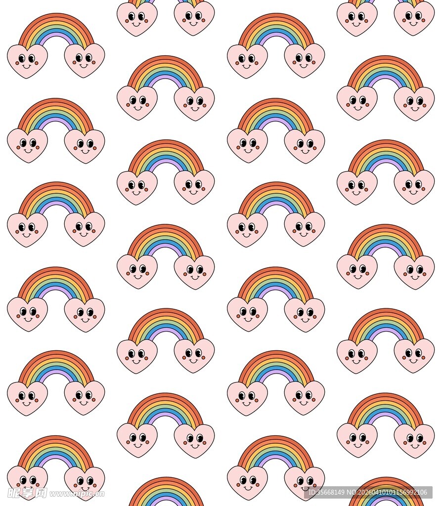 爱心彩虹背景