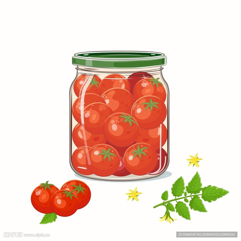 番茄罐头插画
