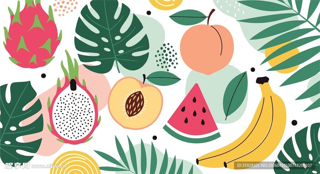 热带水果背景