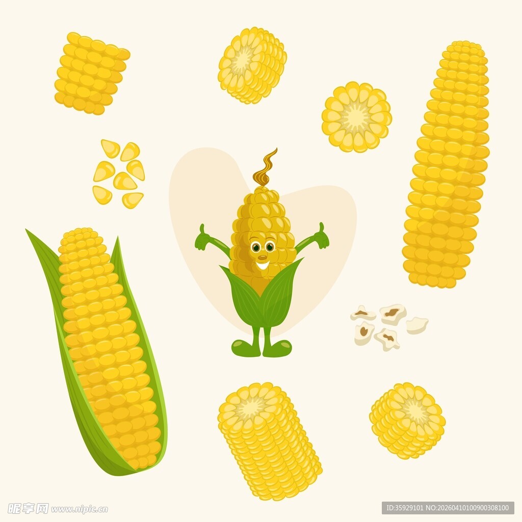 卡通玉米素材