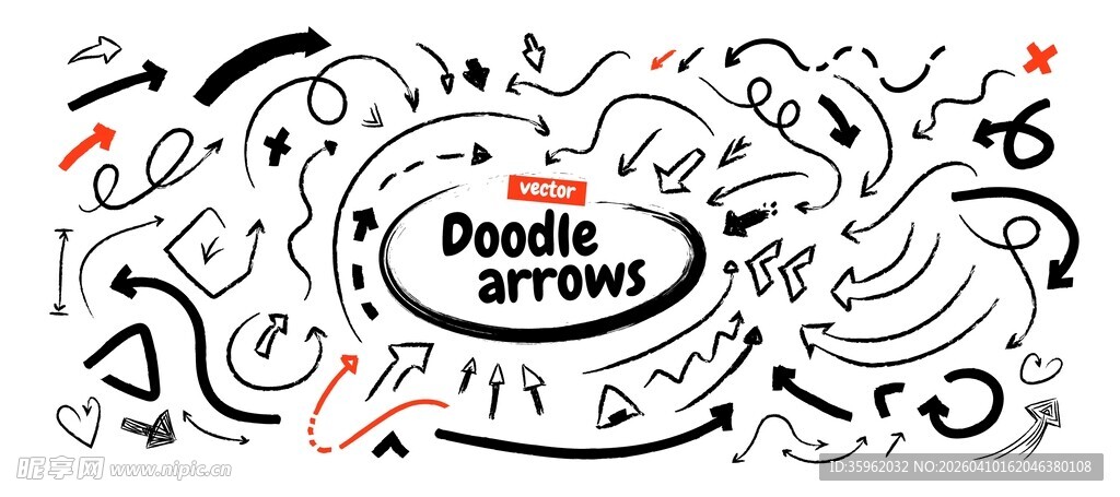 涂鸦箭头素材