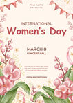 国际妇女节花卉庆祝海报