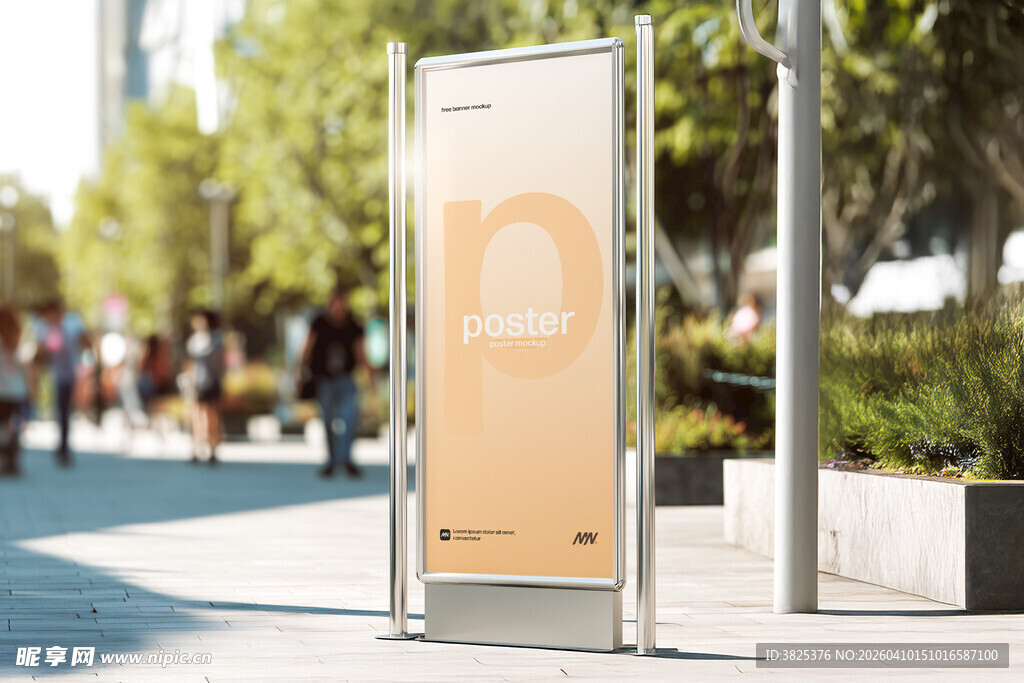 户外立式广告牌展示样机