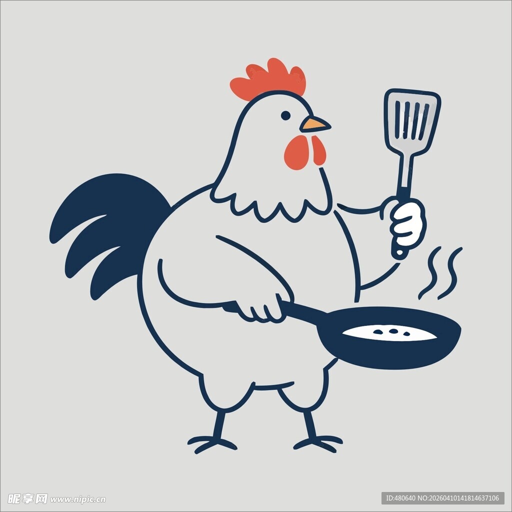 烹饪的公鸡