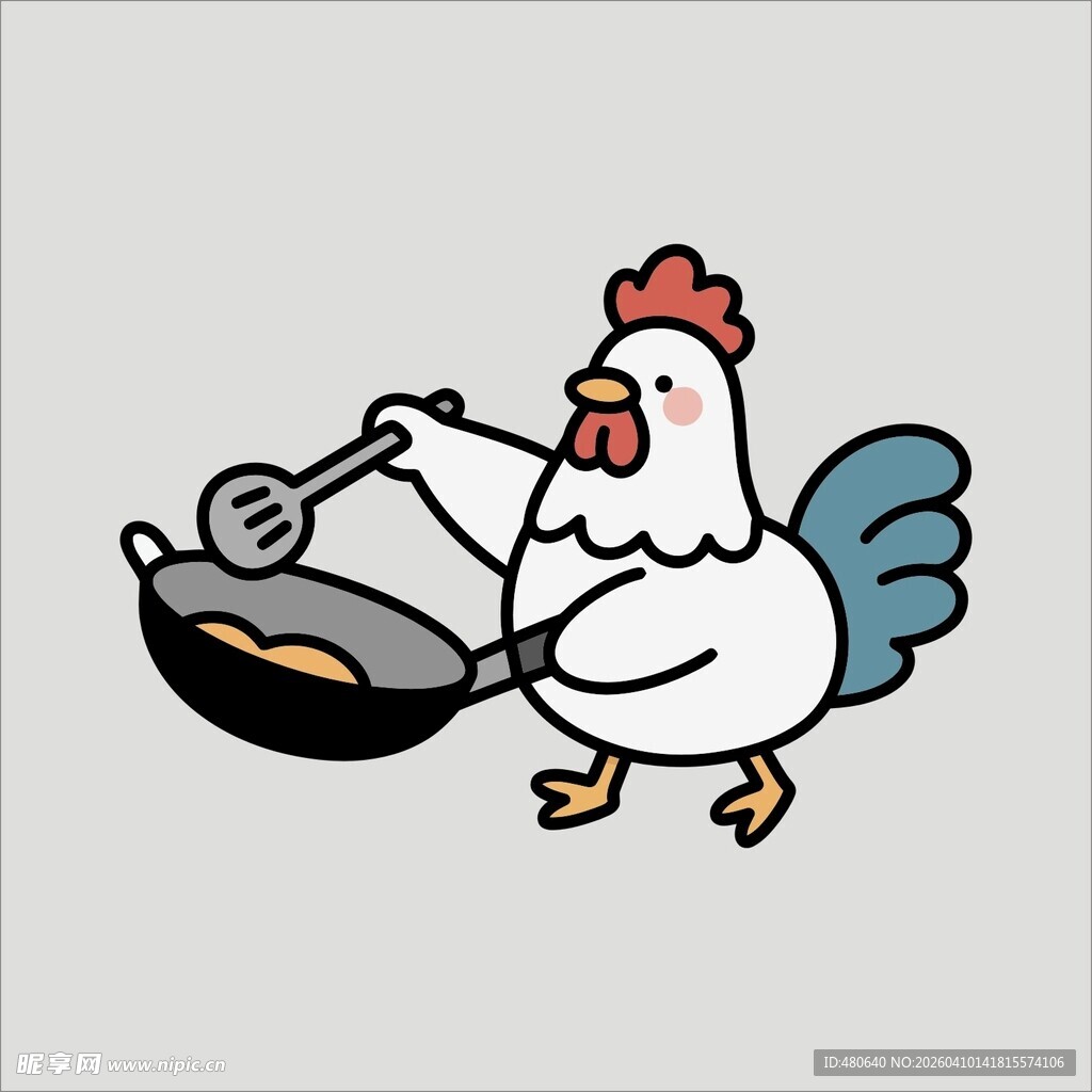 卡通母鸡烹饪图