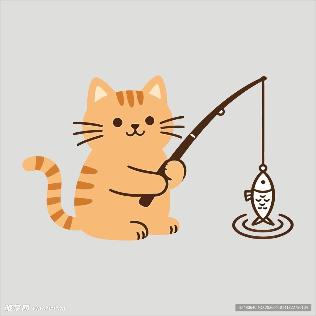 猫咪钓鱼趣图