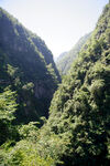 恩施山间绿意盎然的秀丽峡谷
