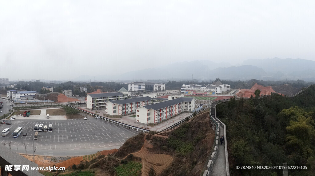 恩施俯瞰城市建筑群景观