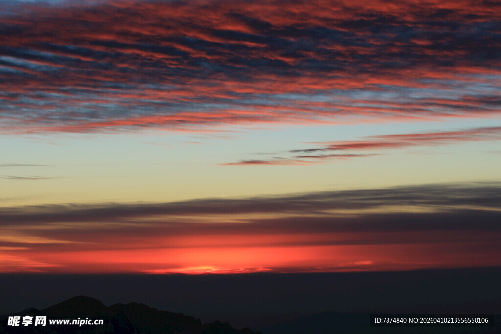 壮丽晚霞天空美景