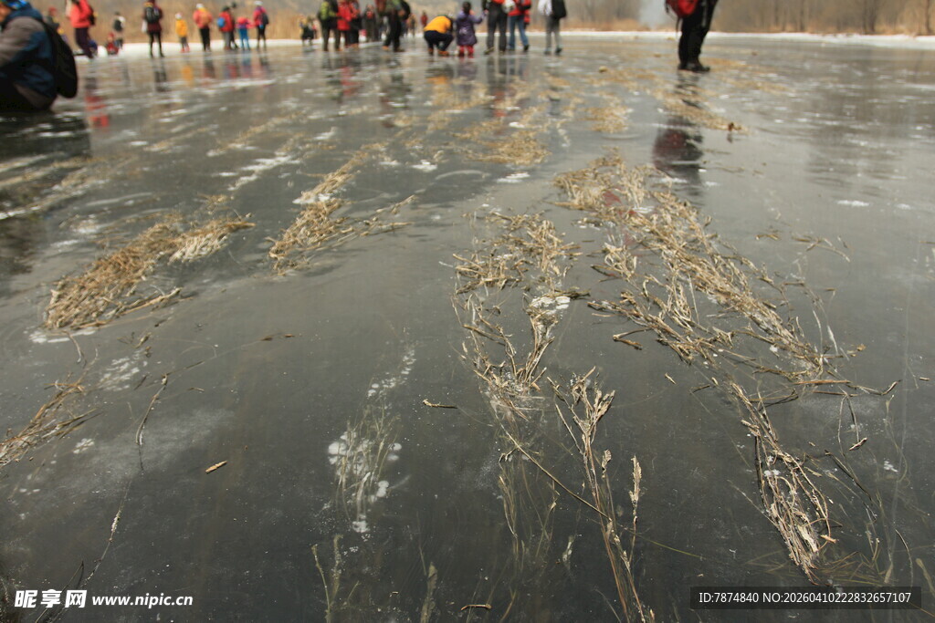 冰面人群 纹理独特景象
