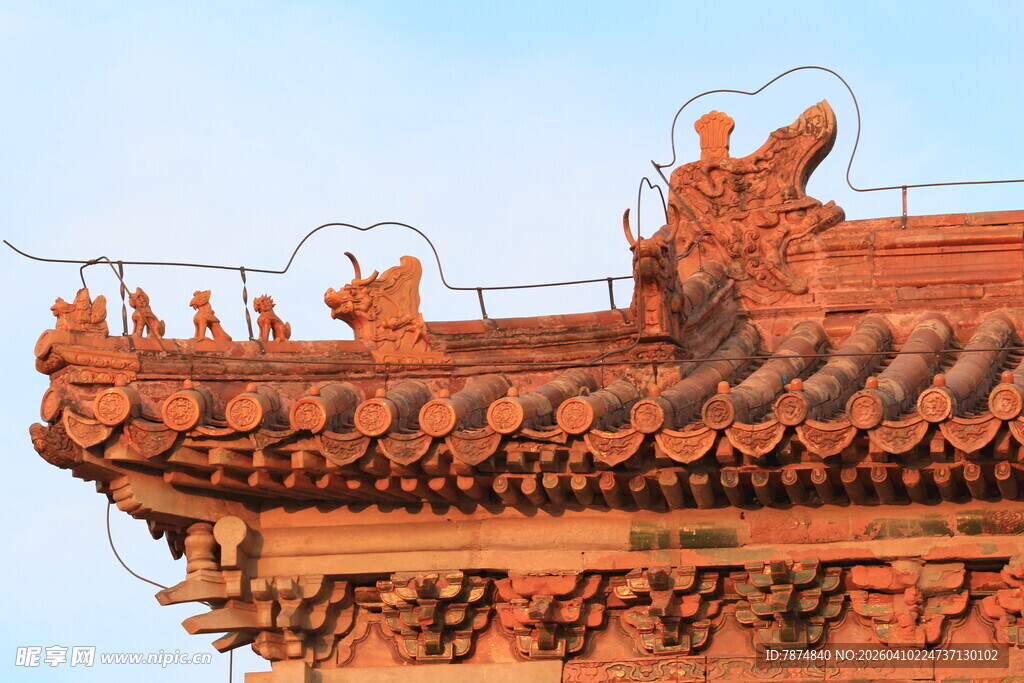 中式古建筑屋檐精美一角