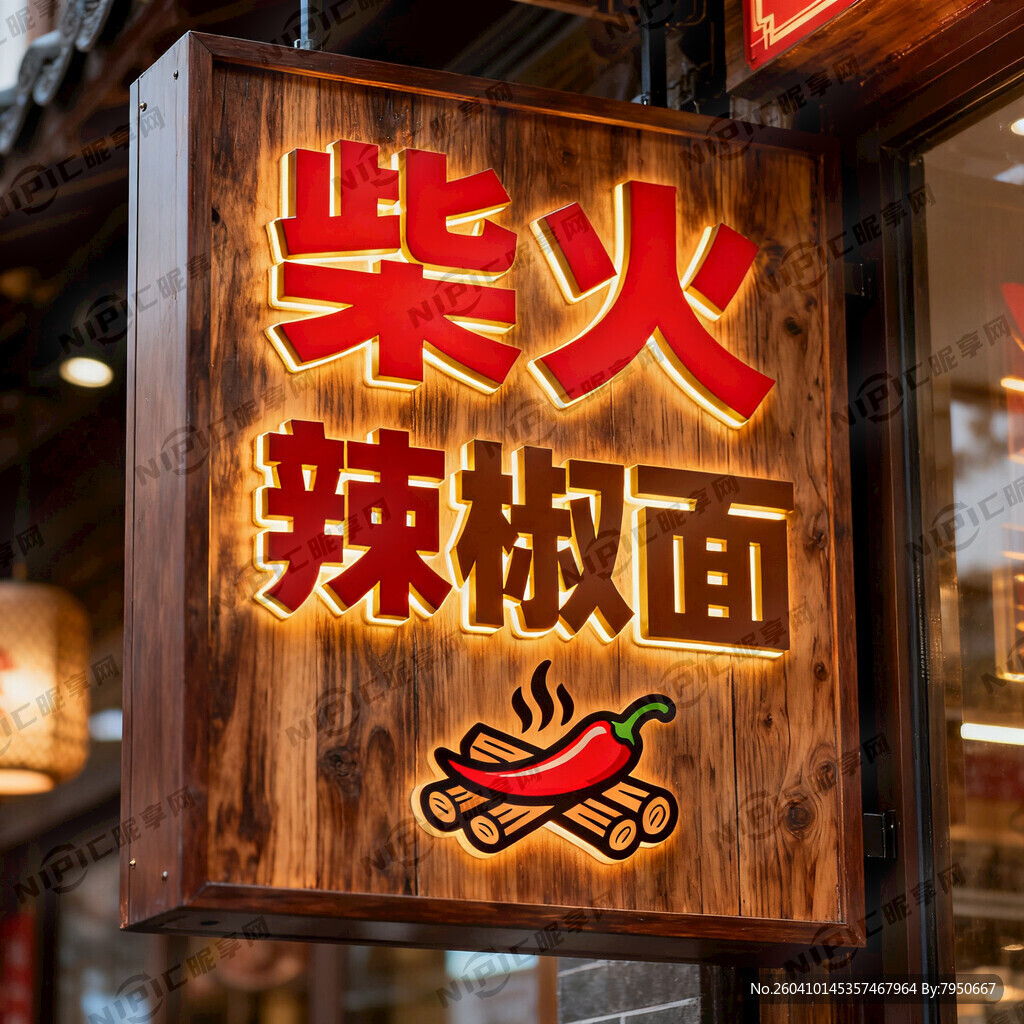 柴火辣椒面门头灯箱