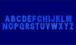 蓝色背景英文字母展示