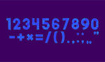 紫色背景数字与符号展示