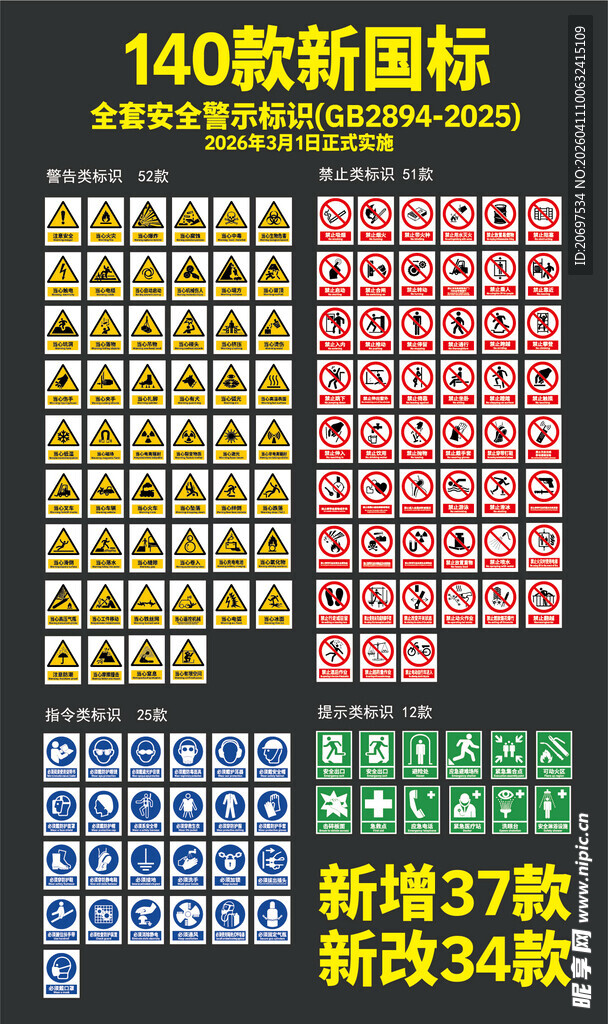 140款新国标矢量安全警示标识