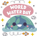 世界水日卡通插画
