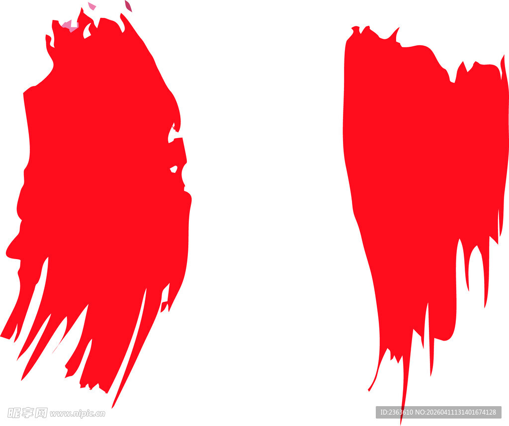 红色墨痕笔触素材