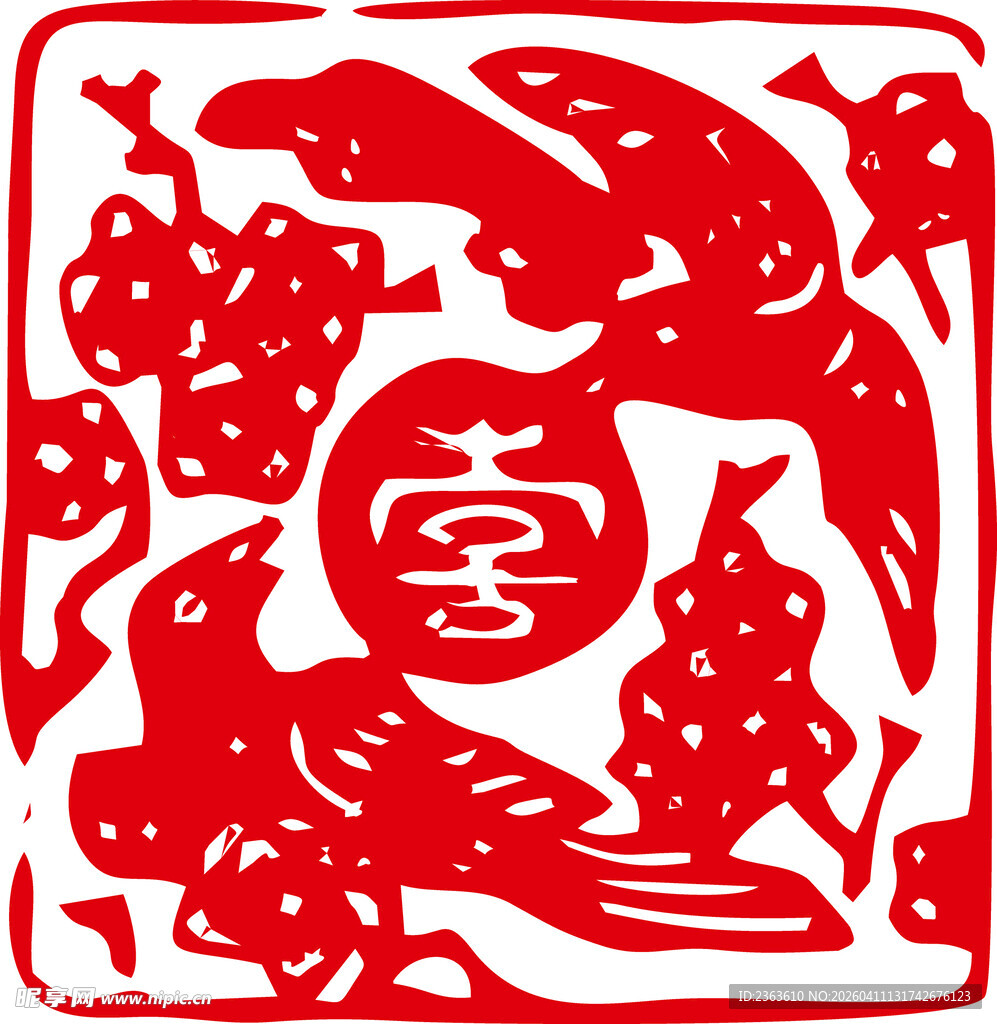 传统寿字剪纸图案