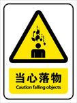 当心落物警示标志
