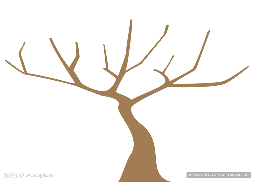 早教绘本 简约枯树插画