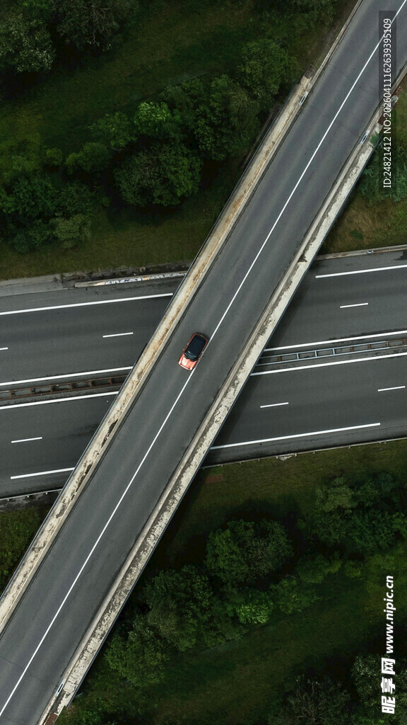 公路交叉俯瞰图