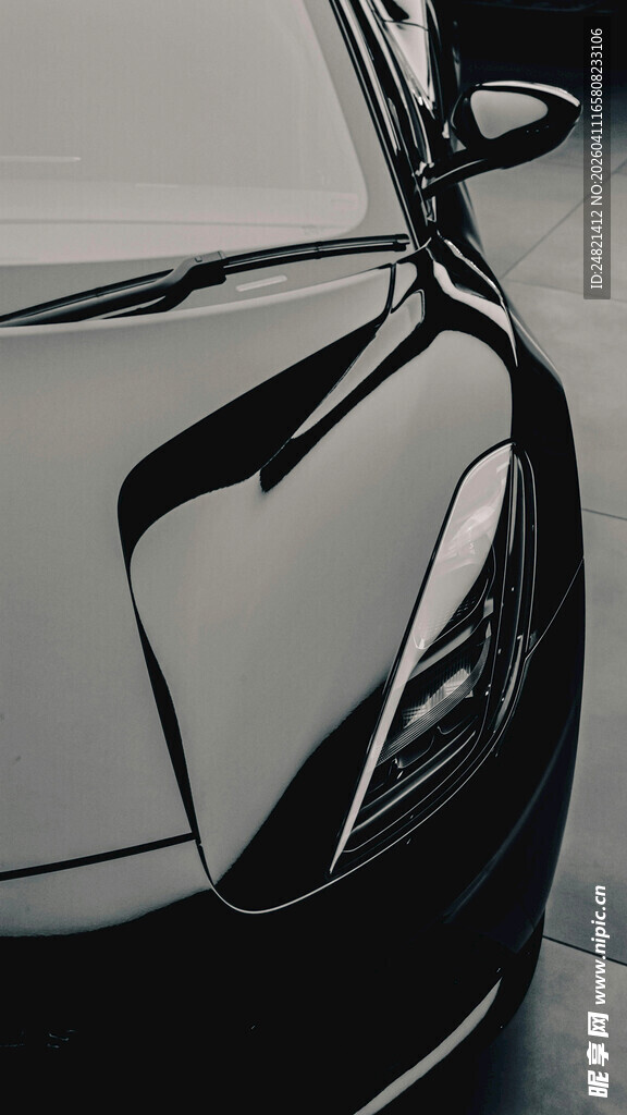 炫酷黑色汽车车身特写