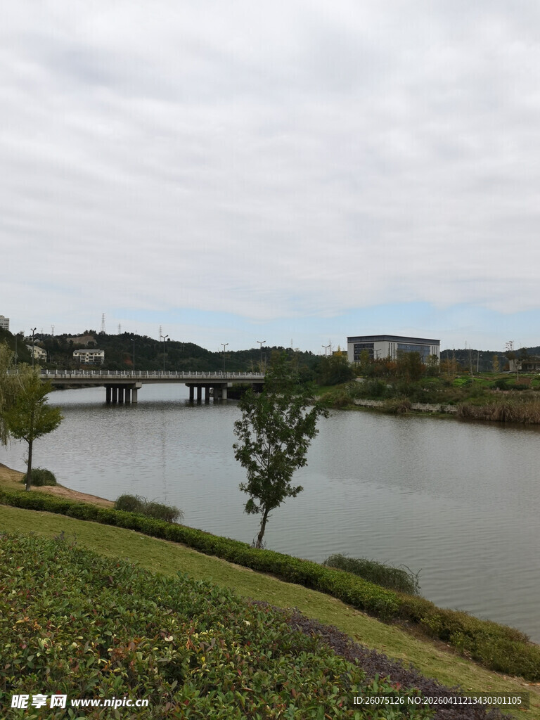 湖畔风景静谧自然之美