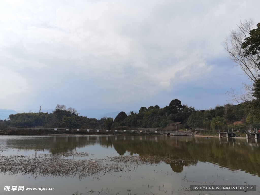 宁静湖畔风景