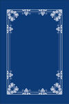 蓝色花纹边框设计元素