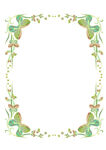 绿色花卉装饰边框图案