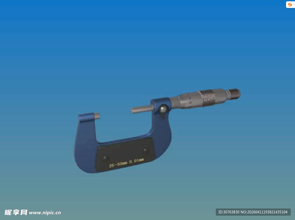 千分尺测量工件动画