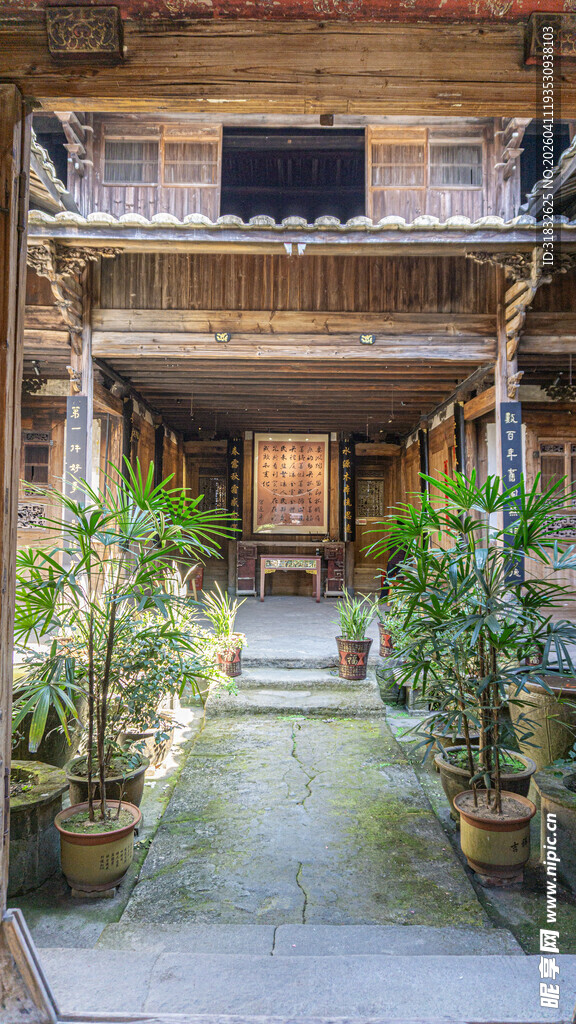 古雅庭院绿植环绕景致