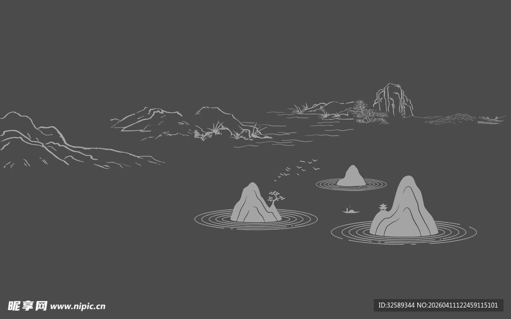 黑暗中的冰山景观