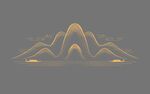 金色山峦线条艺术插画