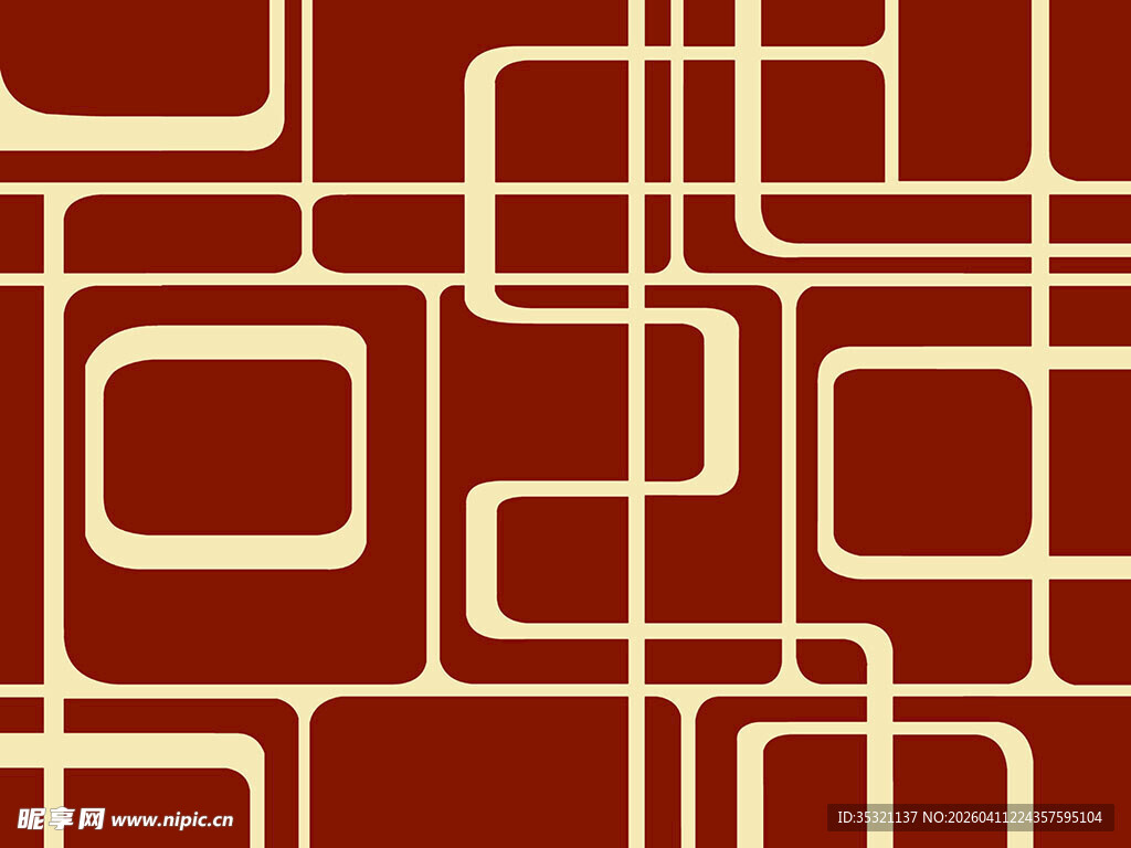 几何线条构成的喜庆色调门垫