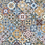 多彩复古花纹瓷砖图案