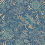 蓝调复古风佩斯利花纹图案
