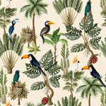 热带丛林中的多彩鸟类植物