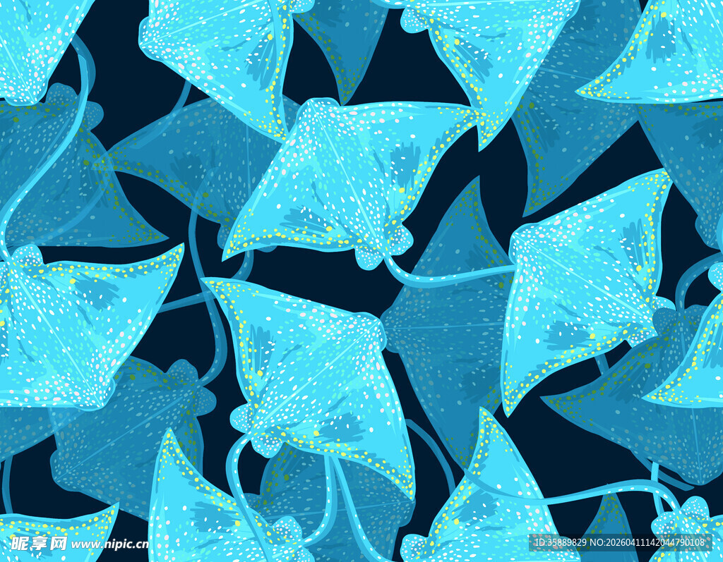 魔鬼鱼 数码印花