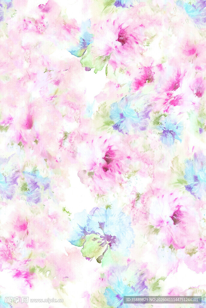 晕染花 数码印花