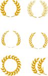 金色麦穗花环图案集合