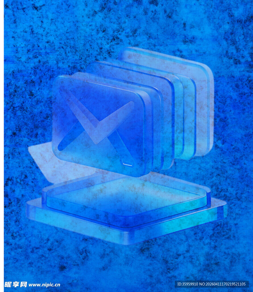 蓝色科技风邮件存储概念图