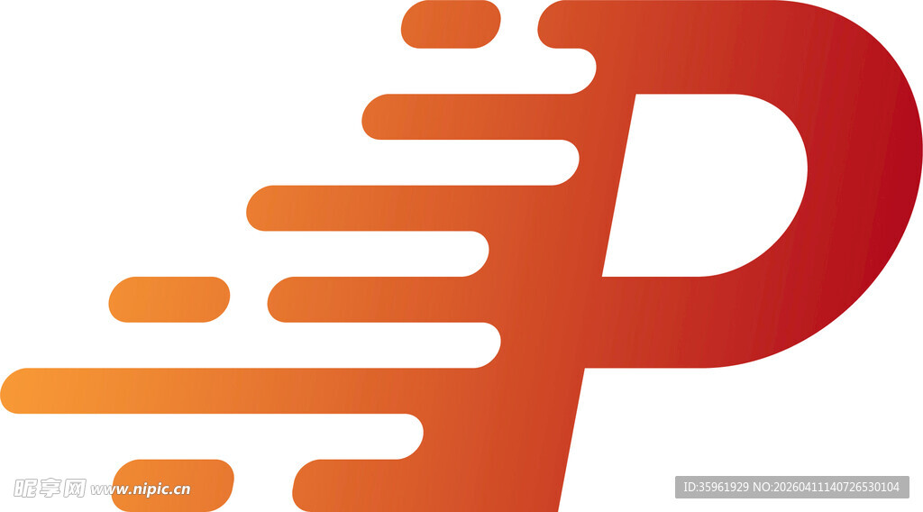 动感字母P标志设计