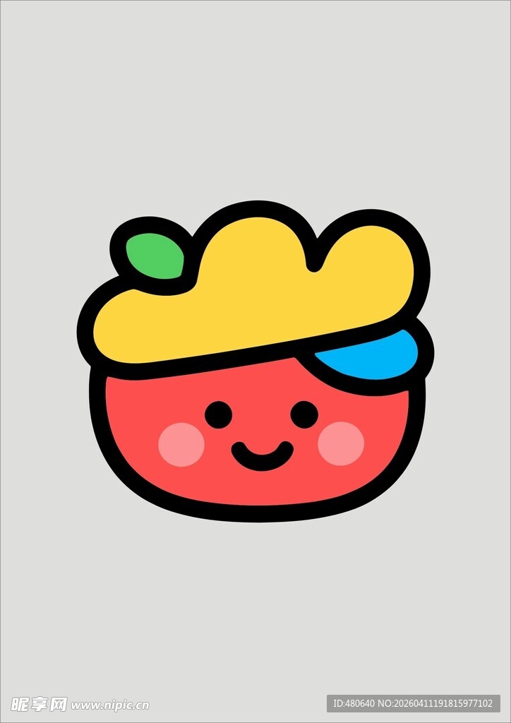 可爱笑脸水果卡通形象