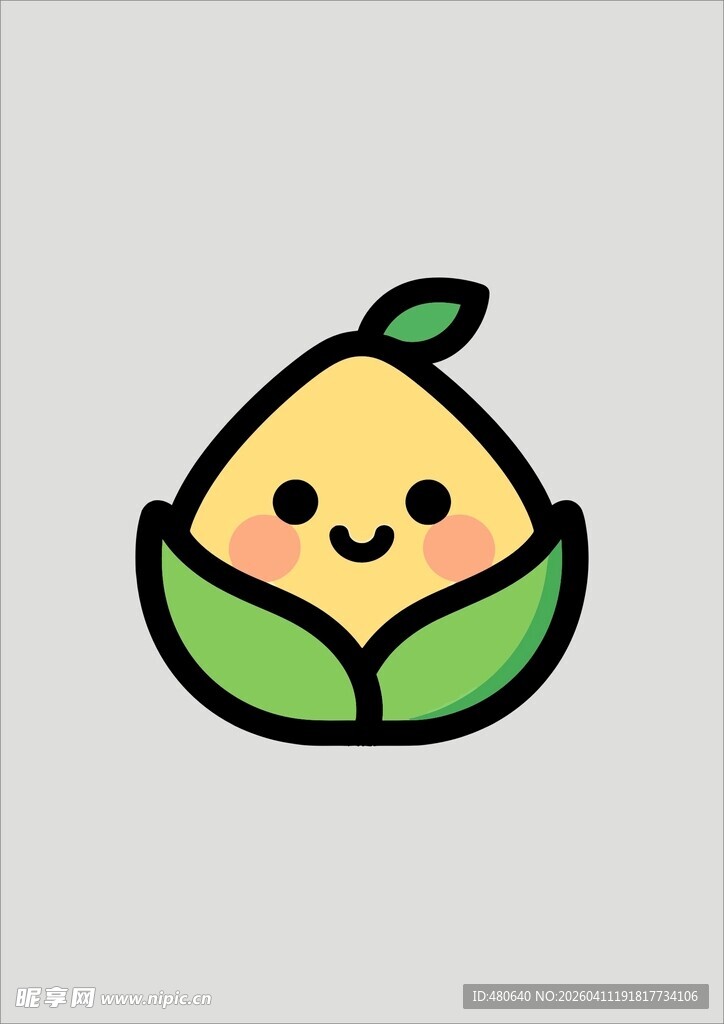 可爱卡通桃子形象图标