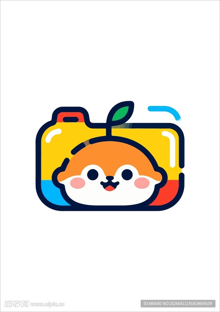 可爱橘猫相机图标形象