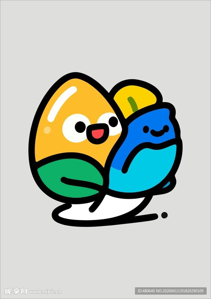 可爱卡通蛋形角色互动