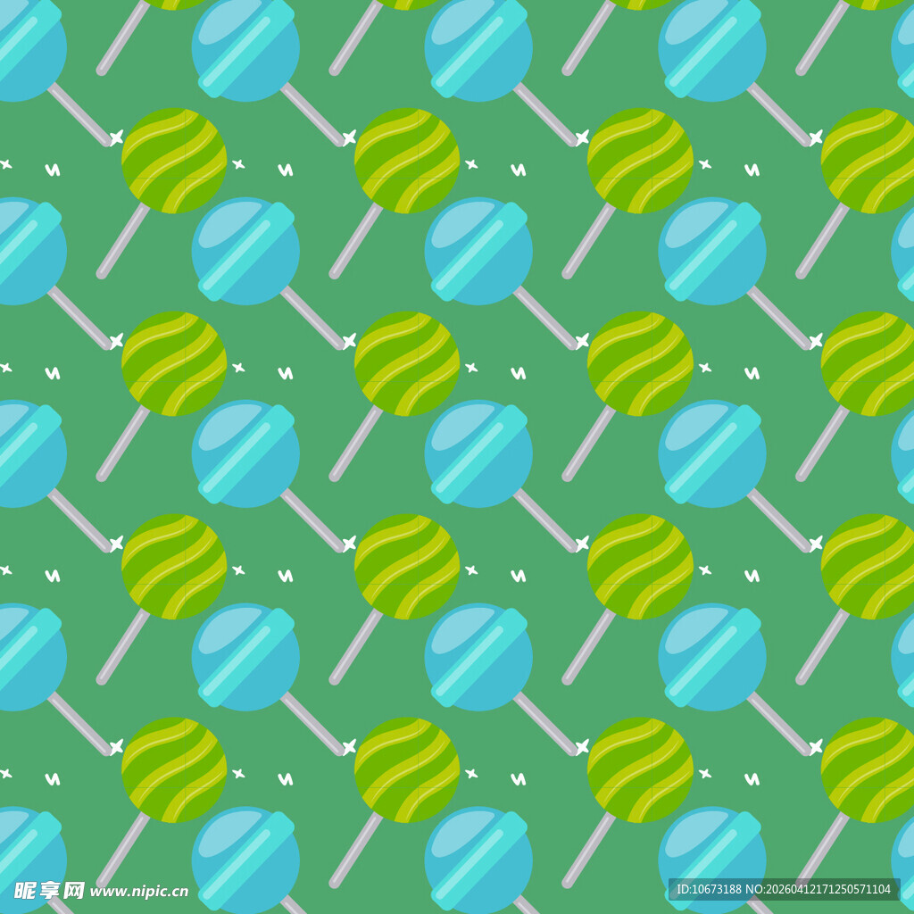 蓝绿相间棒棒糖图案背景