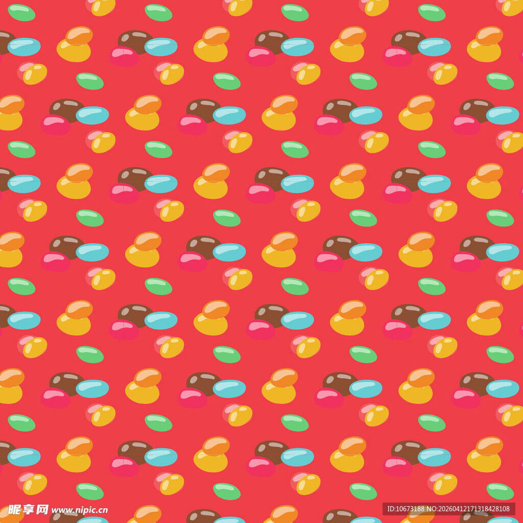 彩色巧克力豆矢量图案背景